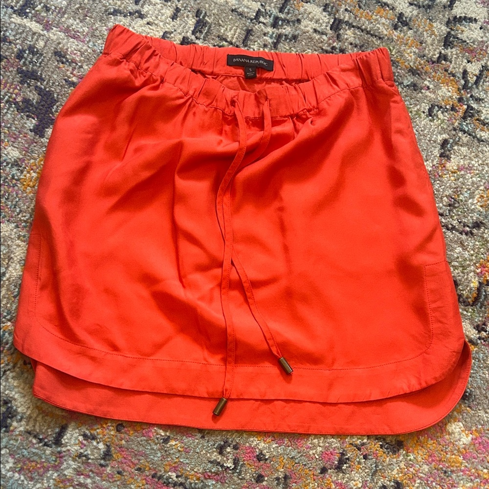 Banana Republic Fiery Red Modal Drawstring Skirt